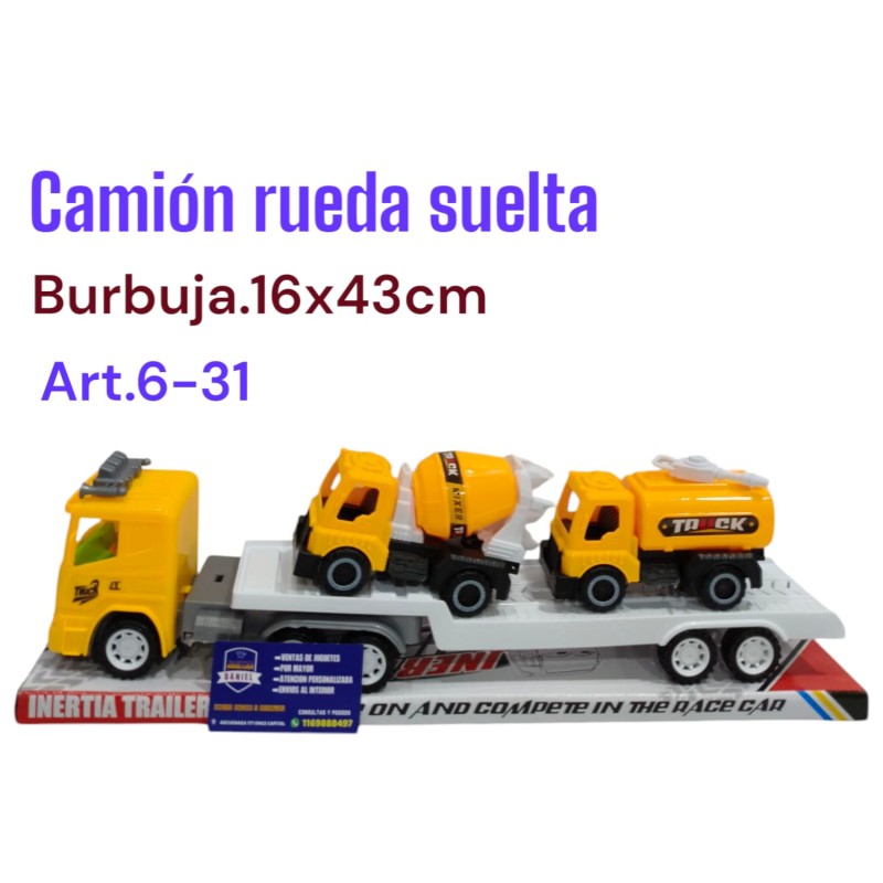 CAMION AMARILLO GRANDE EN BURBUJA