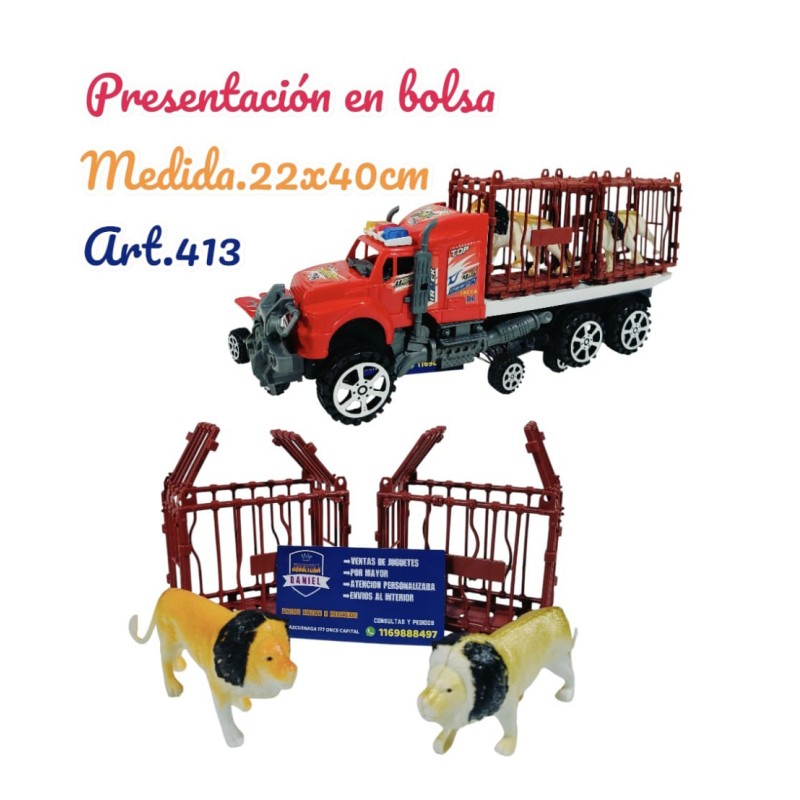 CAMION CON LEONES EN BOLSA
