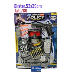 CHALECO POLICE CON PISTOLA