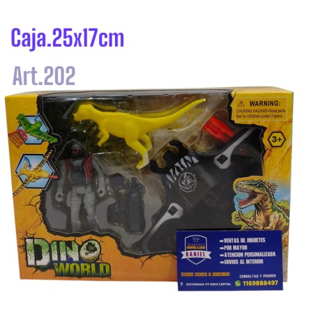 DINO C/ SOLDADO EN CAJA