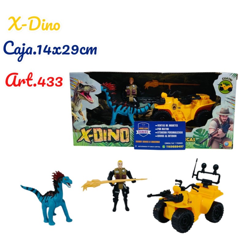 DINOSAURIO CON CUATRICICLO
