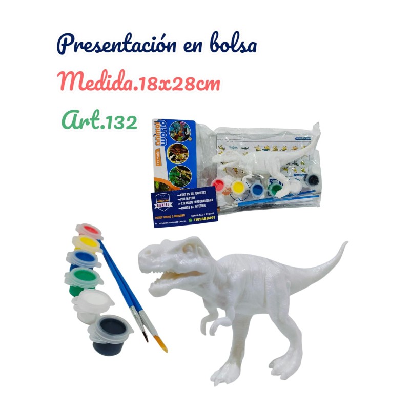 DINOSAURIO EN BOLSA PARA PINTAR