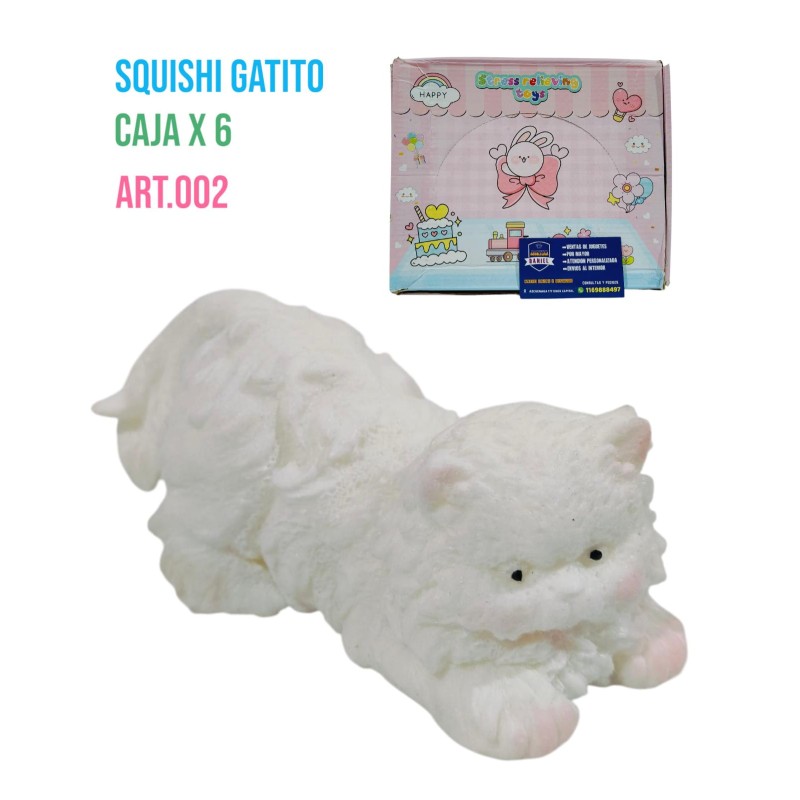 GATITO BLANCO ESPONJOSO SQUISH