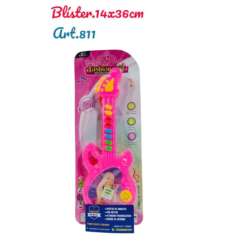 GUITARRA ROSA EN BLISTER