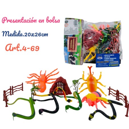 INSECTOS GRANDE DE GOMA EN BOLSA