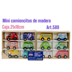 MINI CAMIONCITOS X6 DE MADERA