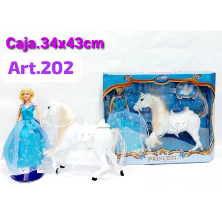 MUÑECA CON CABALLO AZUL